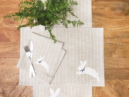 White Bunny Hop Stripe Table Linens Sale