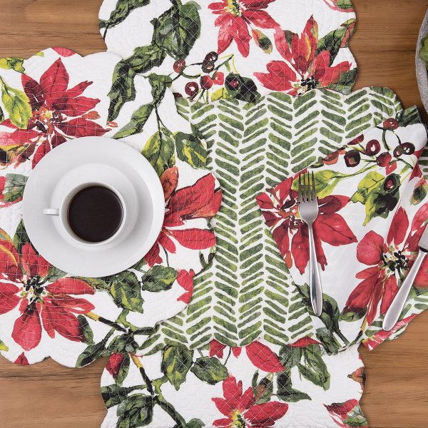 Poinsettia Berries Table Linens Online