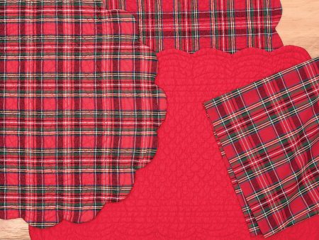 Red Plaid Table Linens Supply