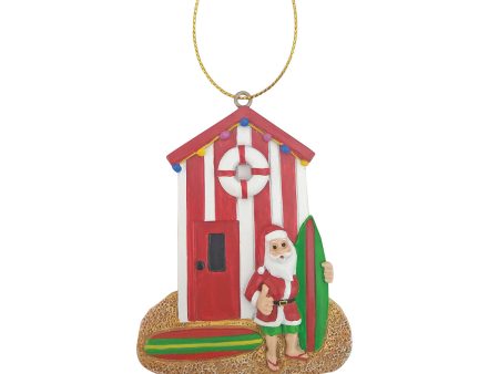 3.35 in. Polyresin Santa Lifeguard Ornament Fashion