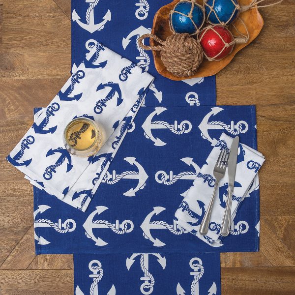 Beachy Anchor Table Linens For Discount