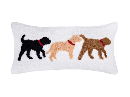 Dog Trio Hooked Pillow Online now