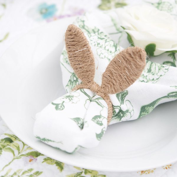 Natural Bunny Ears Napkin Ring, Set of 4 Online now