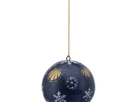 Black Capiz with Snowflakes Ornament For Discount