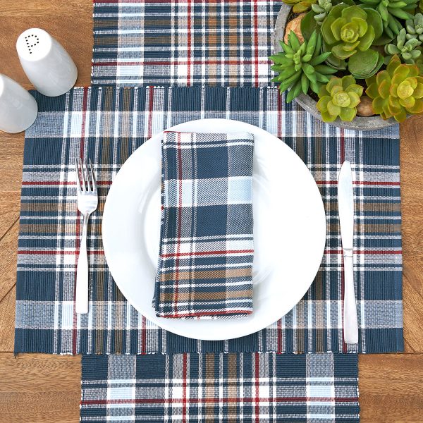 Lawson Lake Plaid Table Linens For Sale