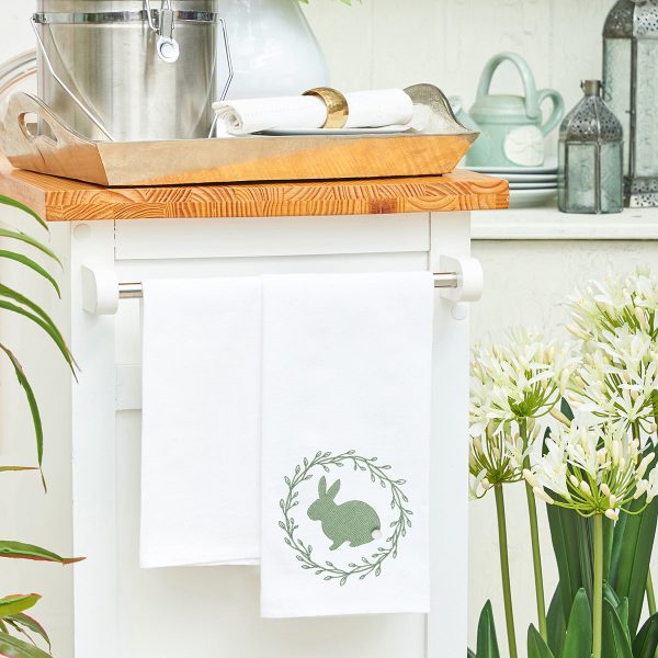 Spring Greens Bunny Kitchen Towel Supply