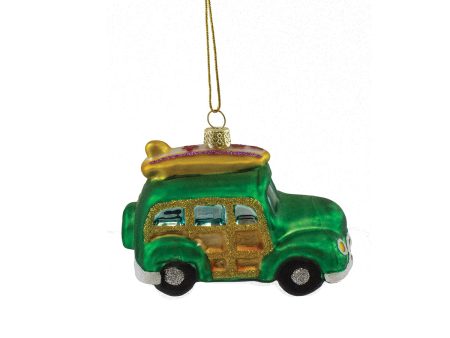 Blow Glass Wood Van Ornament Sale