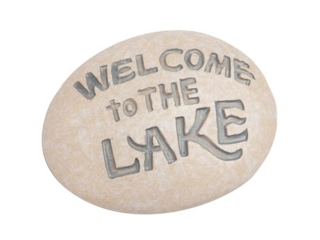 Polyresin Welcome To The Lake Pebble Online now