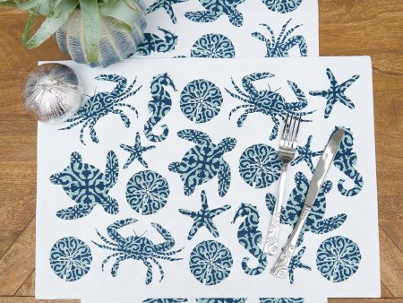 Stamped Seaside Table Linens Hot on Sale