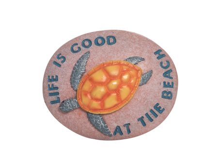 1.75in. Polyresin Pebble At The Beach Turtle Discount