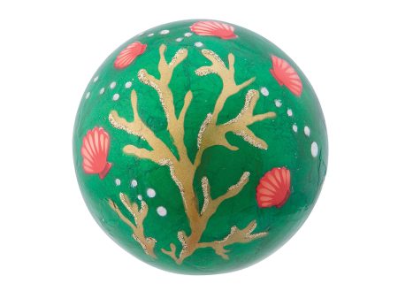 Capiz Ball Green with Gold Coral Discount