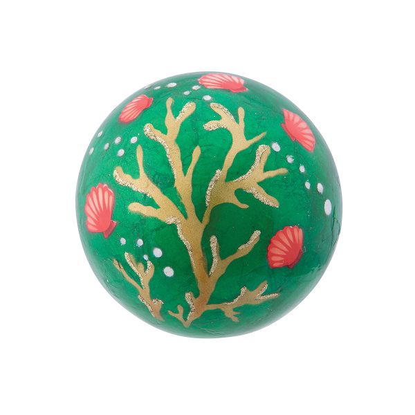 Capiz Ball Green with Gold Coral Discount