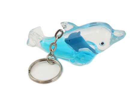 3 in. Plastic Dolphin with Baby Keychain Online now