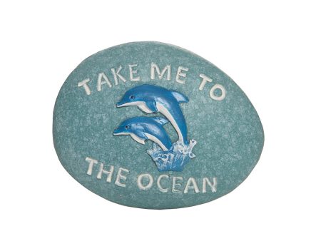 1.75 in. Polyresin Take Me To The Ocean Dolphin Pebble Online Hot Sale