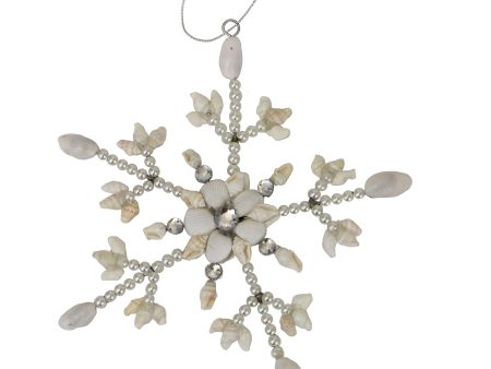 6.75 in. Shell with Gems Snowflake Ornament For Sale