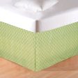 Green & White Lattice Bed Skirt For Sale