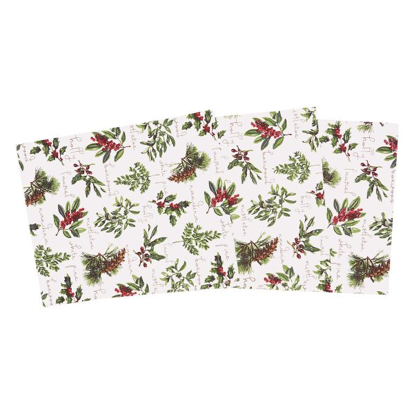 Winter Botanical Woven Table Linens Fashion