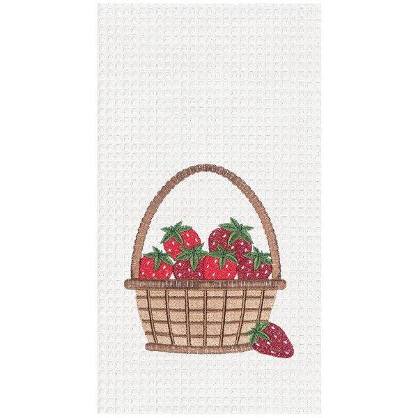 Strawberry Basket Kitchen Towel For Sale