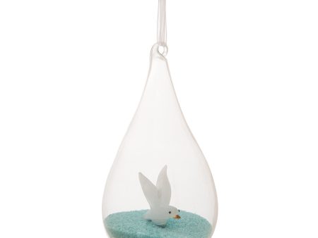 8.9 in. Glass Ball Blue Sand Seagull Supply