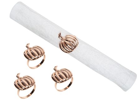 Copper Pumpkin Napkin Ring, Set of 4 Online Sale