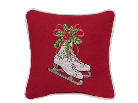 Skates and Holly Mini Pillow Online now