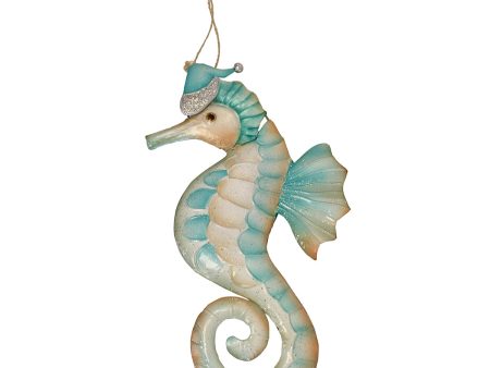 8.5 in. Metal Seahorse with Hat Ornament Online now