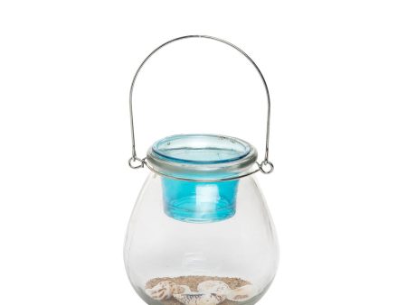 Teal Floating Tealight with Sand & Shells Online Hot Sale