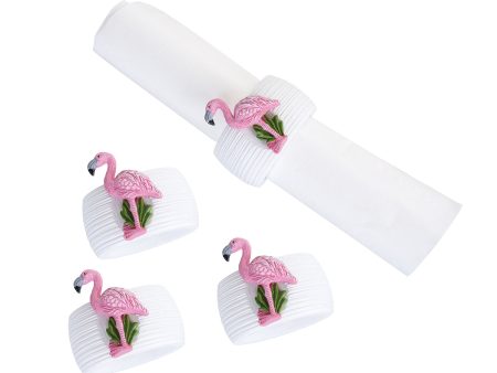 Flamingo Napkin Ring, Set of 4 Online Sale