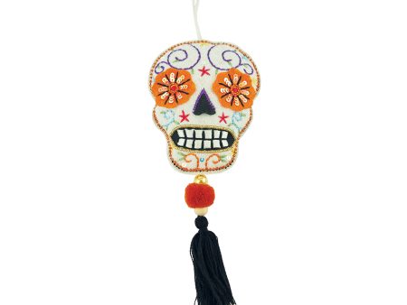 White Skull with Tassel Ornament Hot on Sale