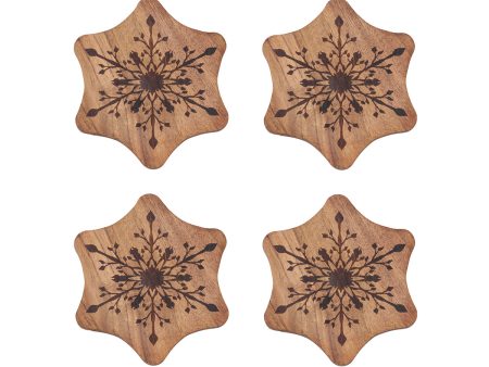 Snowflake Wood Coasters, Set of 4 Online