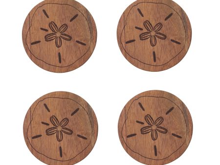 Sand Dollar Wood Coasters, Set of 4 Hot on Sale