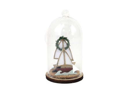 Wood with Glass Dome Sailboat Ornament Hot on Sale