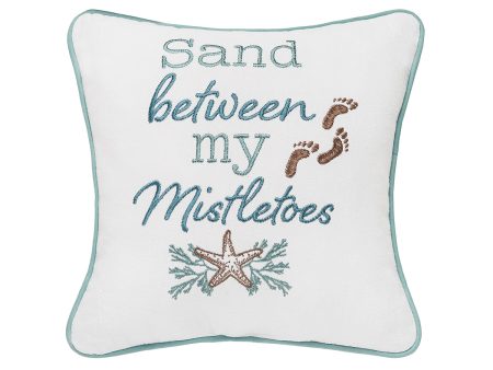 Sand Between My Mistletoes Mini Pillow on Sale