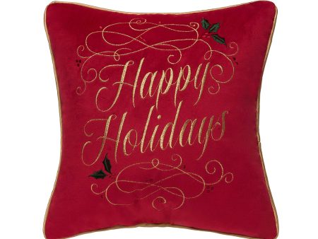 Happy Holidays Swirl Pillow Online