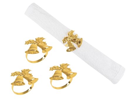 Gold Bells Napkin Ring, Set of 4 Supply