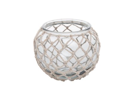 Glass Tealight Holder with Rope Weave Cheap