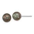 14k White Gold 9-10mm Cultured Tahitian Pearl Earrings For Cheap