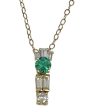 14k Yellow Gold Diamond & Emerald Pendant Online now