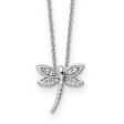 Sterling Silver Rhodium-plated Diamond Dragonfly Necklace Cheap