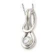 14k White Gold .33cttw  Everlon Knot  Diamond Pendant Fashion