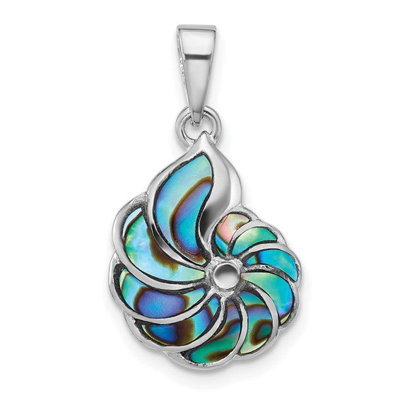 Sterling Silver Abalone Swirl Shell Pendant Hot on Sale