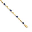 14k Yellow Gold 1.76ctw oval Sapphire and .01cttw Diamond Bracelet Online Sale