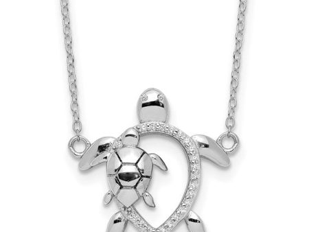 Sterling Silver CZ Turtles Necklace Supply