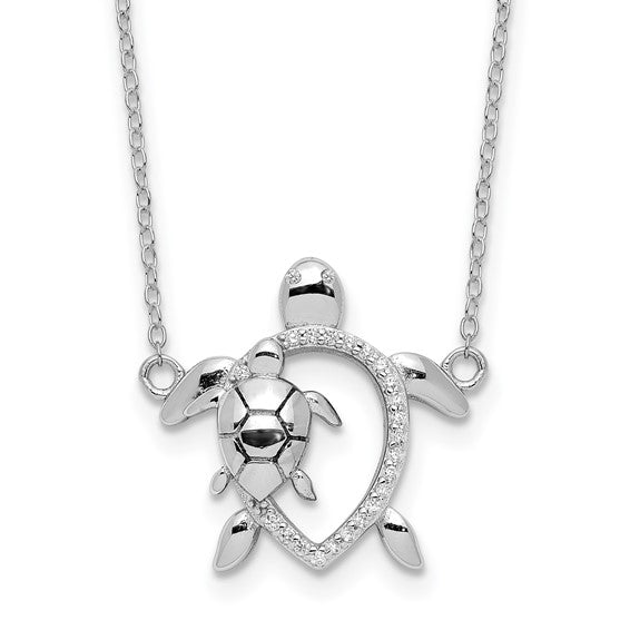 Sterling Silver CZ Turtles Necklace Supply