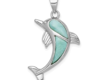 Sterling Silver Larimar Dolphin Pendant Online Hot Sale