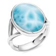 Sterling Silver Oval Larimar Ring Cheap