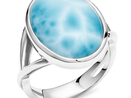 Sterling Silver Oval Larimar Ring Cheap